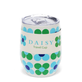 Travel cup 350ml - Blue and green Daisy