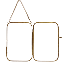 Rounded hanging brass frame 13x20cm