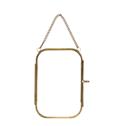 Rounded hanging brass frame 10x15cm