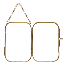 Rounded hanging brass frame 10x15cm