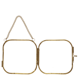 Rounded hanging brass frame 10x10cm