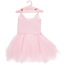 Crochet dress (5-6 years) - Pale pink