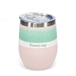 Rubber coated travel cup 350ml - Pink