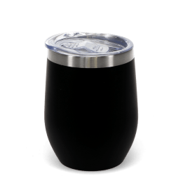 Rubber coated travel cup 350ml - Black