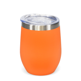 Rubber coated travel cup 350ml - Orange