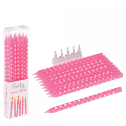 Spotty cake candles (pack of 10) - Pink