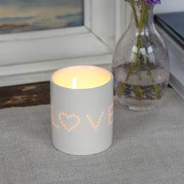 Glossy ceramic tealight holder - Love