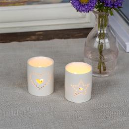 Glossy ceramic tealight holder