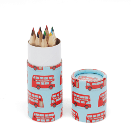 Tube of colouring pencils -TfL Routemaster Bus