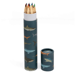 Long tube of colouring pencils - Sharks