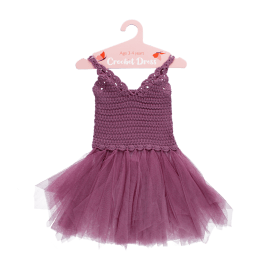  Crochet dress (3-4 years) - Damson purple