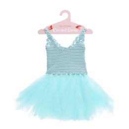 Crochet dress (3-4 years) - Aqua blue