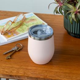 Rubber coated travel cup 350ml - Pink