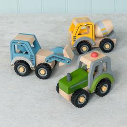 Wooden push along vehicle toys