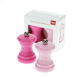 Travel salt pepper mill set pink