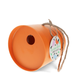 Round bamboo fibre birdhouse - Orange