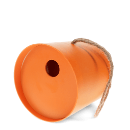 Round bamboo fibre birdhouse - Orange