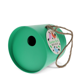 Round bamboo fibre birdhouse - Green