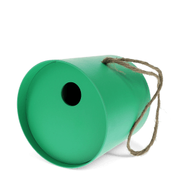 Round bamboo fibre birdhouse - Green