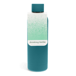 Rubber coated steel bottle 500ml - Petrol blue