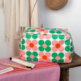 Wash bag - Pink and green Daisy