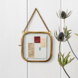 Rounded hanging brass frame 10x10cm