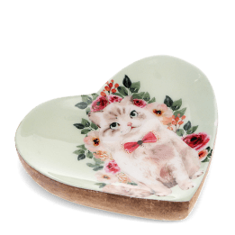 Cat heart trinket dish