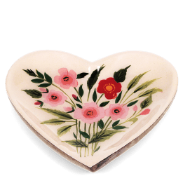 Flowers heart trinket dish