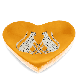 leopards heart trinket dish