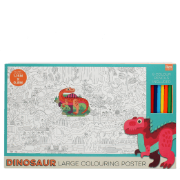 Large colouring poster with pencils - Baby Dinos