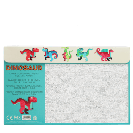 Large colouring poster with pencils - Baby Dinos