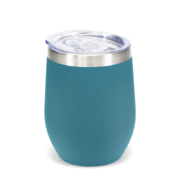 Rubber coated travel cup 350ml - Petrol blue