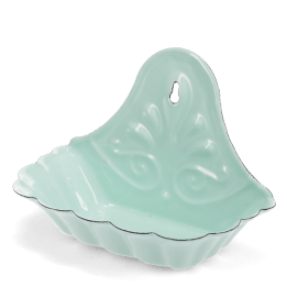 Wall-mounted enamel soap dish - Green