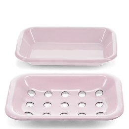 Two-part enamel soap dish - Pink