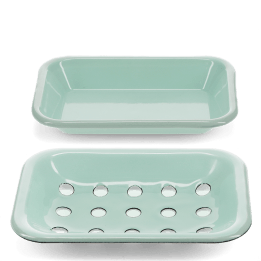 Two-part enamel soap dish - Green