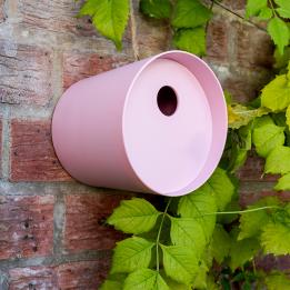 Round bamboo fibre birdhouse - Pink