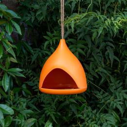 Bamboo fibre bird feeder - orange