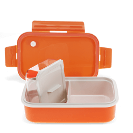 Double wall lunch box with divider - Orange