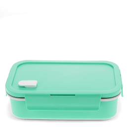 Double wall lunch box with divider - Aqua