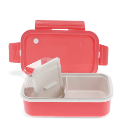 Double wall lunch box with divider - Rose pink