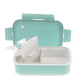 Double wall lunch box with divider - Pale blue