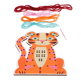 Learn to sew wooden hand-stitch set - Tiger