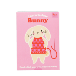 learn sew wooden hand stitch set bunny