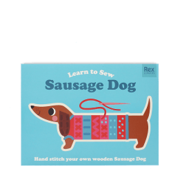 Learn to sew wooden hand-stitch set - Sausage Dog