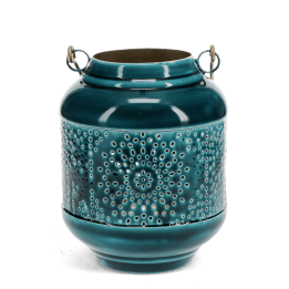 Enamel tealight lantern - Blue