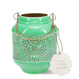 Enamel tealight lantern - Green