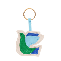 Faux leather keyring - Bird