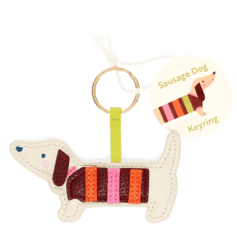 Faux leather keyring - Sausage Dog