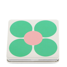 Square pocket mirror - Pink and green Daisy