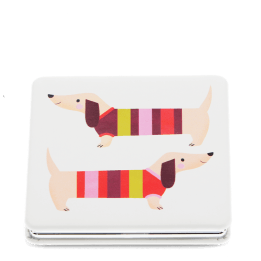 Square pocket mirror - Sausage Dog